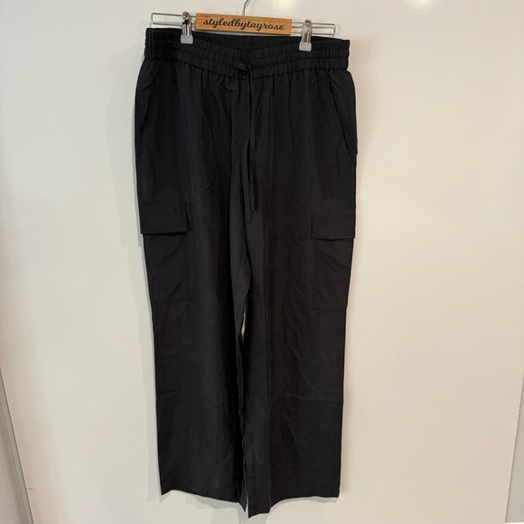 Eileen Fisher Washed Silk Cargo Pant Drawstring Wide Leg - Picture 5 of 15